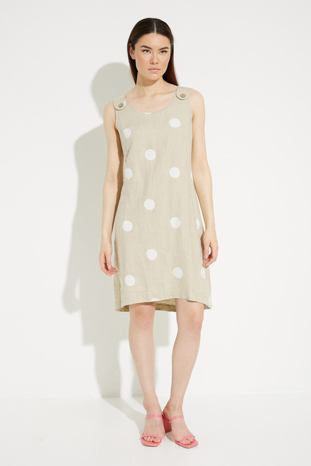 Printed Linen Dress Style C3154. Greige. 3