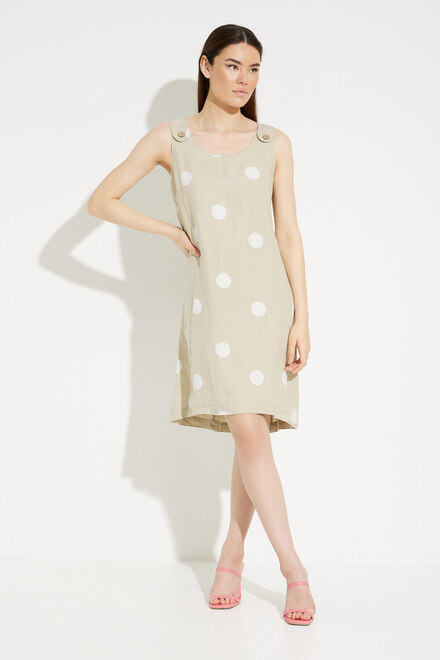 Printed Linen Dress Style C3154. Greige