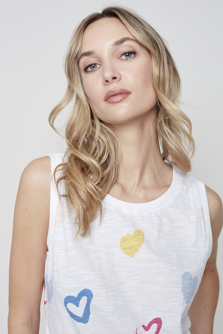 Printed Sleeveless Top Style C1313. Hearts. 3
