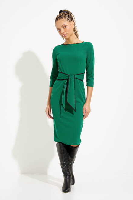 Contrast Trim 3/4 Sleeve Dress Style 221210TT