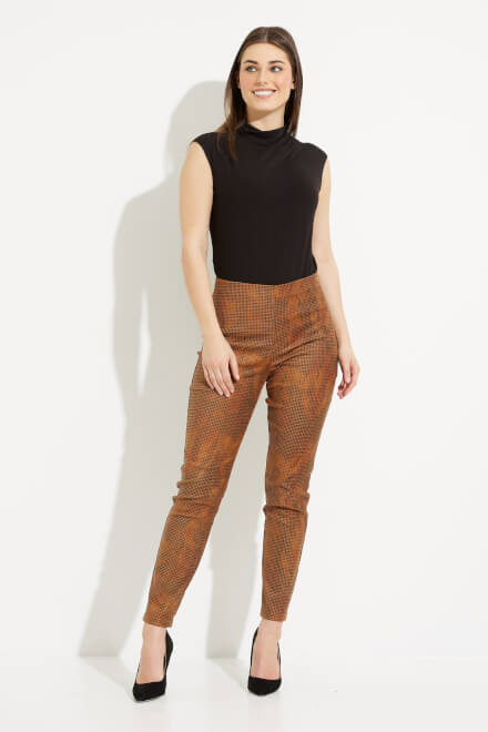Clean Front Printed Pants Style 233000. Brown/multi. 5