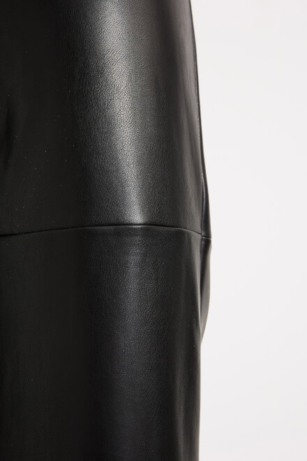 Flared Leg Faux Leather Pants Style 233011. Black. 6