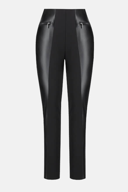 Faux Leather Pull-On Pants Style 233012. Black. 6