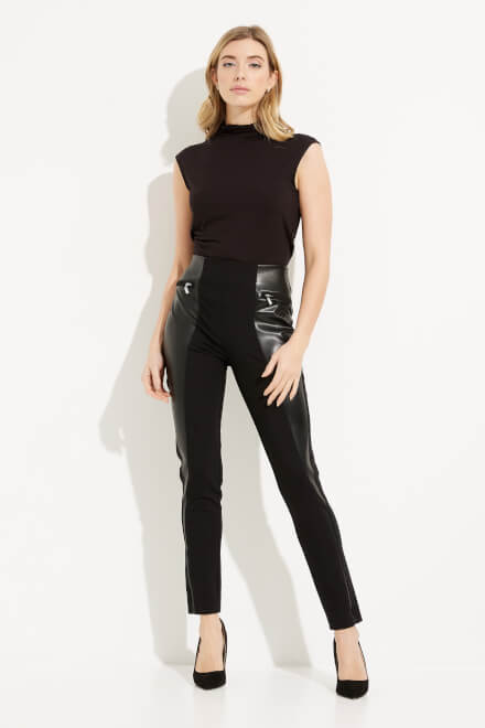Faux Leather Pull-On Pants Style 233012. Black. 5