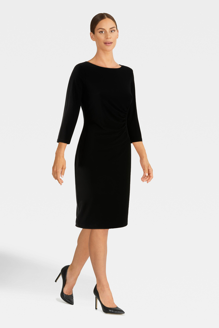 Ruched Waist Dress Style 233036. Black. 5