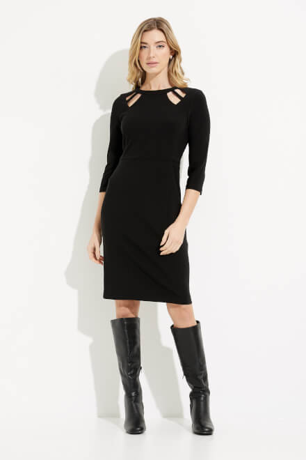 Short Fitted Dress Style 233040. Black. 5