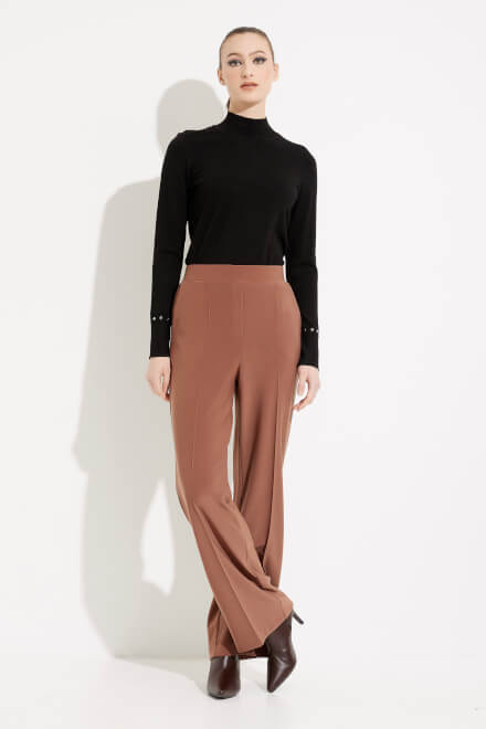 Wide Leg Seam Detail Pants Style 233047. Toffee. 6