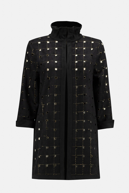Perforated Long Jacket Style 233061. Black/gold. 5