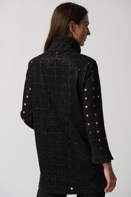 Perforated Long Jacket Style 233061. Black/gold. 4