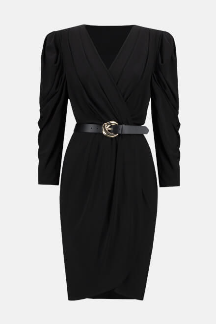 Mini Wrap Front Dress Style 233075. Black. 6