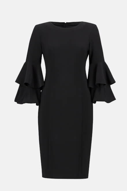 Ruffle Sleeve Dress Style 233096. Black. 6