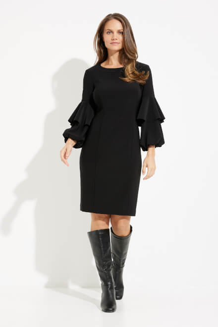 Ruffle Sleeve Dress Style 233096. Black. 5