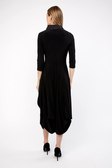Pocket Detail Dress Style 233110. Black/black. 2