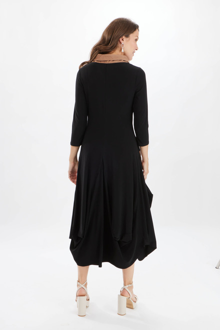 Pocket Detail Dress Style 233110. Black/nutmeg. 2