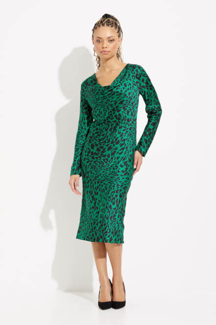 Leopard Print Sheath Dress Style 233115. Black/green/multi. 5