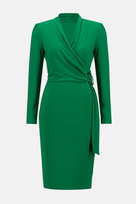 Wrap Front Belted Dress Style 233119. Kelly Green. 6