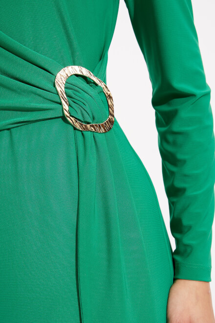Wrap Front Belted Dress Style 233119. Kelly Green. 4