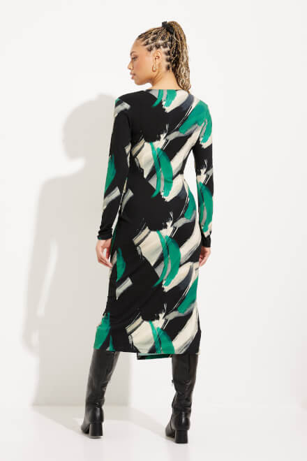 Abstract Print Dress Style 233127. Black/multi. 3