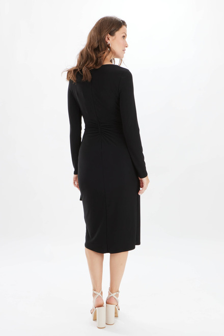 Jersey Wrap Front Dress Style 233131. Black. 2