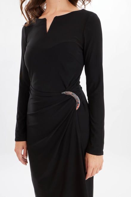 Jersey Wrap Front Dress Style 233131. Black. 5