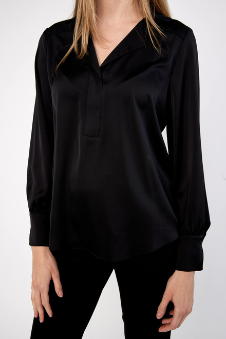 Silky Pull-On Blouse Style 233135. Black. 3