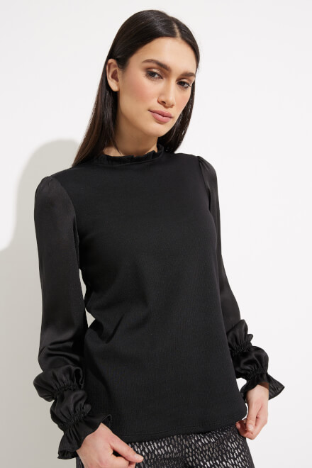 Ruched Detail Top Style 233147. Black/black. 3