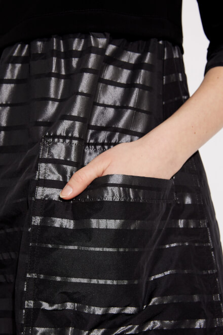 Striped Detail Dress Style 233158. Black/silver. 4