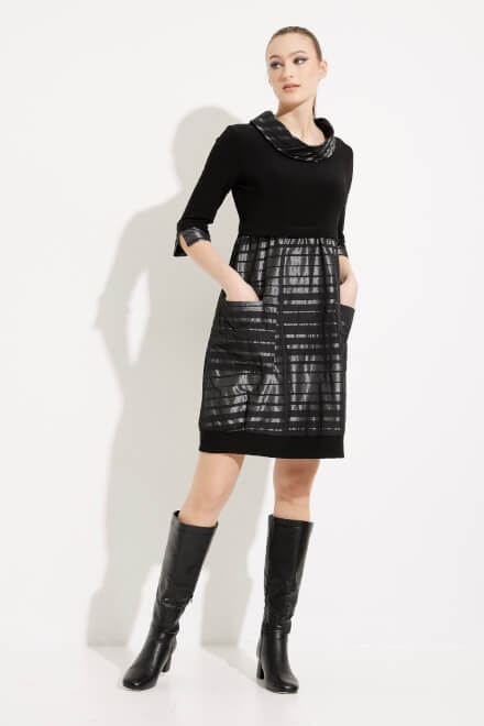 Striped Detail Dress Style 233158. Black/silver. 5
