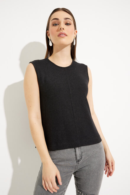 High-Low Sleeveless Top Style 233159. Charcoal Grey. 3
