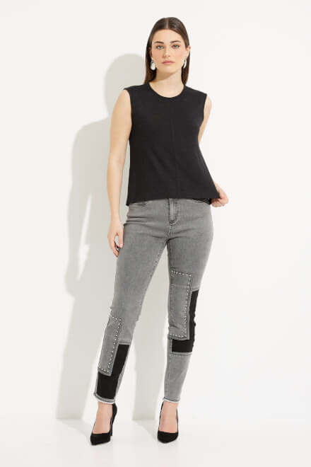 High-Low Sleeveless Top Style 233159. Charcoal Grey. 5