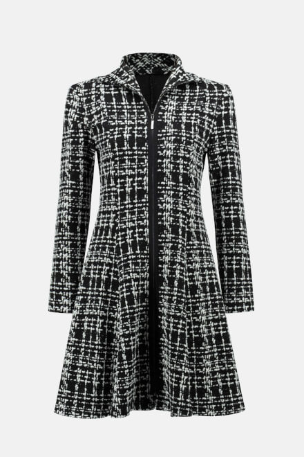 Flared Checkered Jacket Style 233167. Black/white. 6