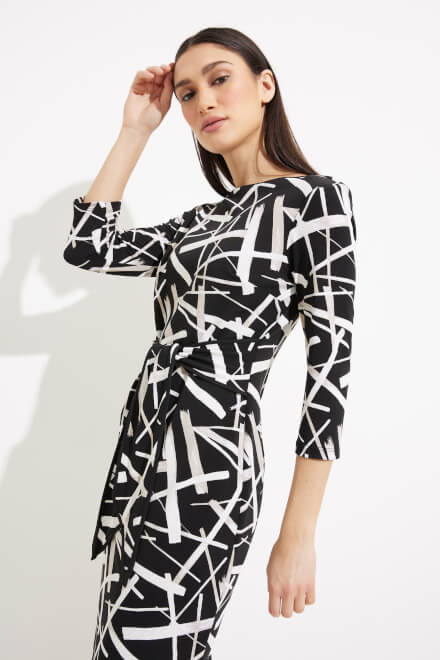 Abstract Print Dress Style 233175. Black/multi. 3