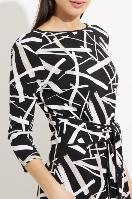 Abstract Print Dress Style 233175. Black/multi. 4