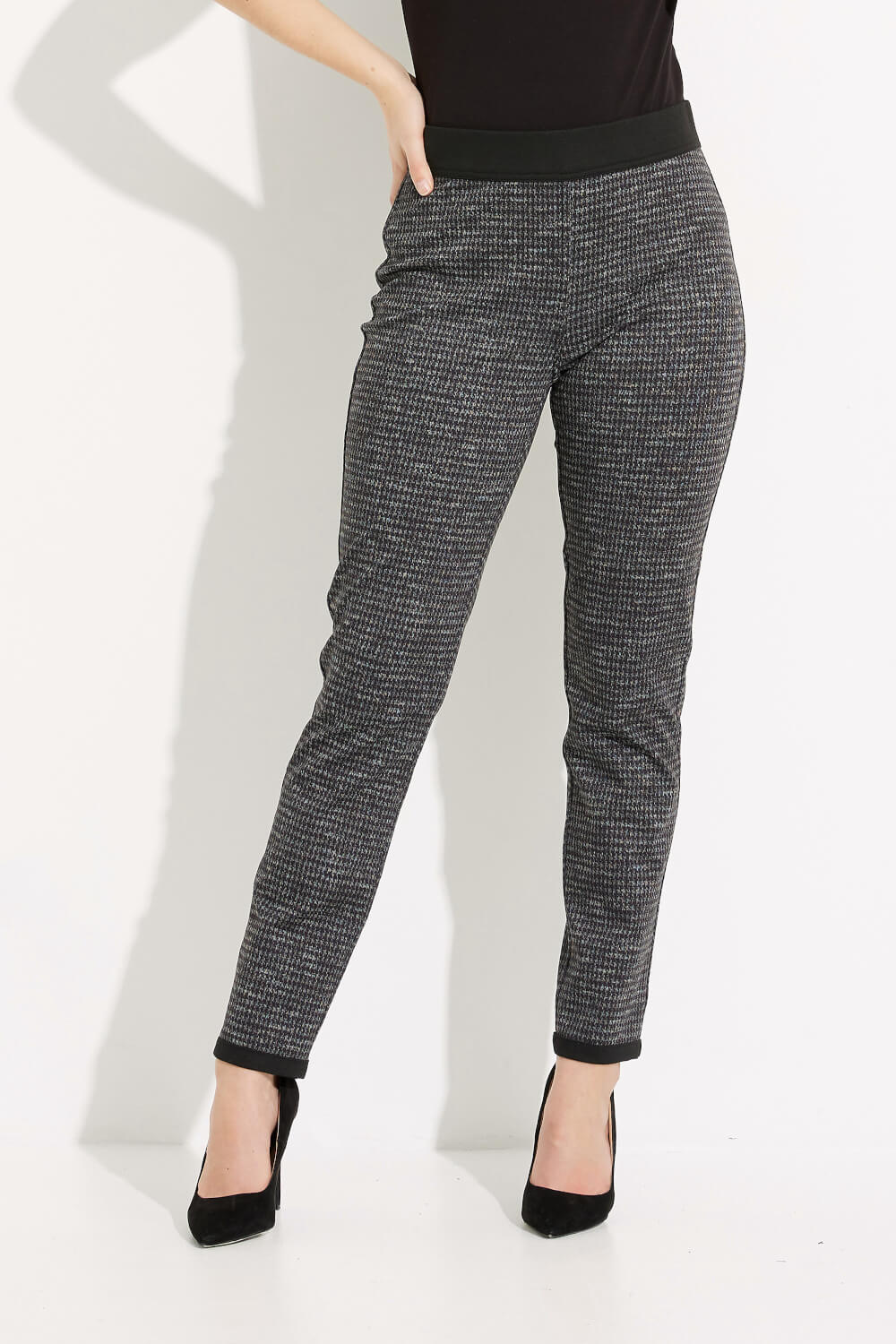Pantalon à imprimé pied-de-poule modèle 233195. Noir/gris