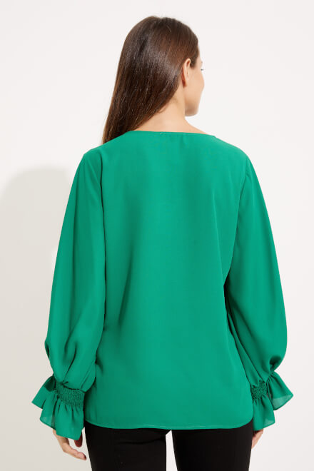 V-Neck Peasant Top Style 233200. Kelly Green. 2