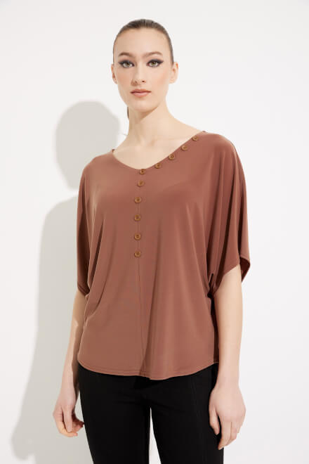 Button Detail Top Style 233202. Toffee. 4
