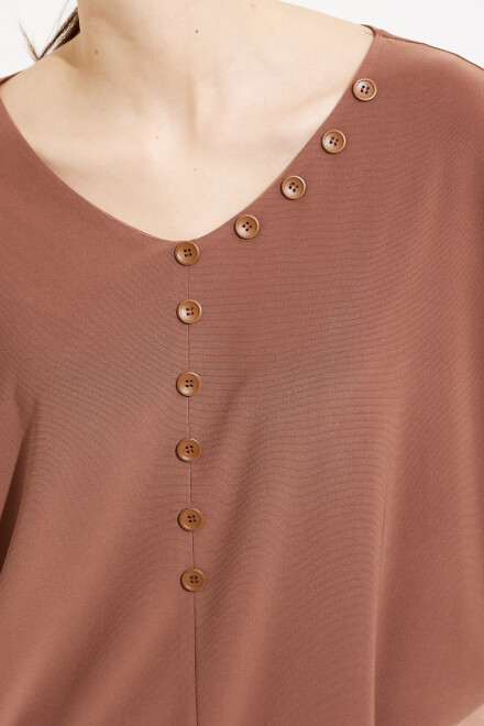 Button Detail Top Style 233202. Toffee. 3