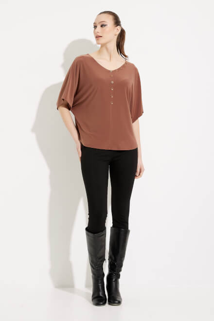 Button Detail Top Style 233202. Toffee. 5