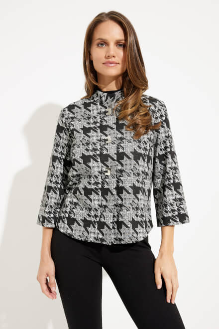 Checkered & Houndstooth Jacket Style 233208. Black/White