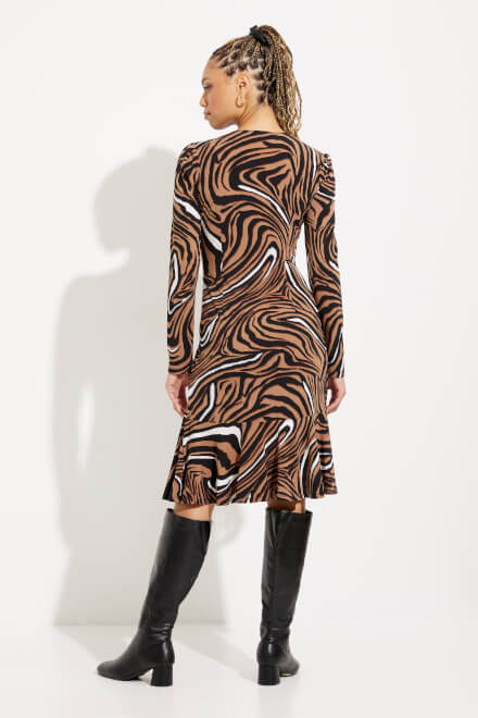 Animal Print Side Zip Dress Style 233221. Black/multi. 2