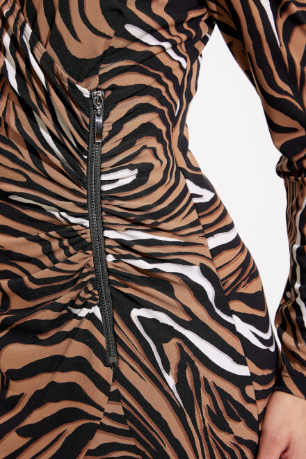 Animal Print Side Zip Dress Style 233221. Black/multi. 4