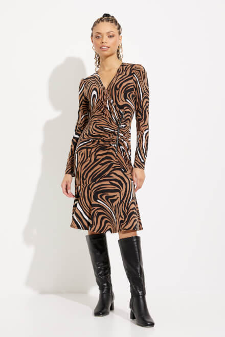Animal Print Side Zip Dress Style 233221. Black/multi. 5