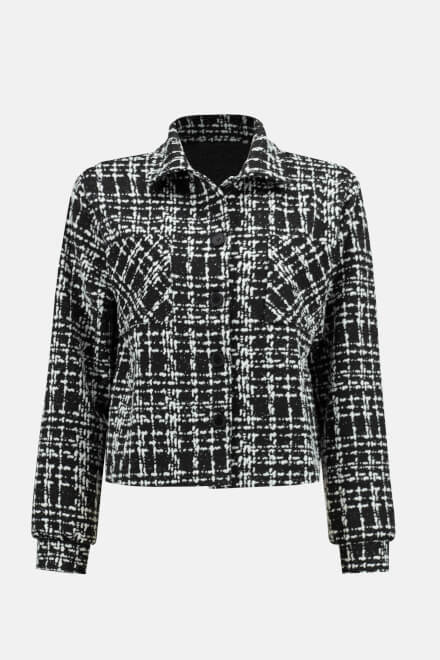 Checkered Button-Up Jacket Style 233238. Black/white. 6