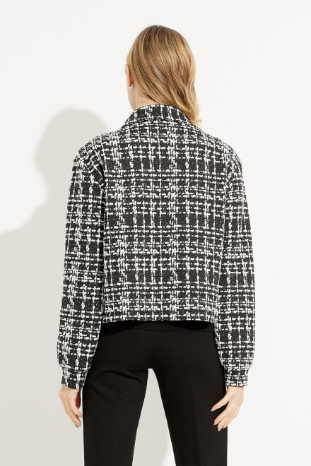 Checkered Button-Up Jacket Style 233238. Black/white. 2