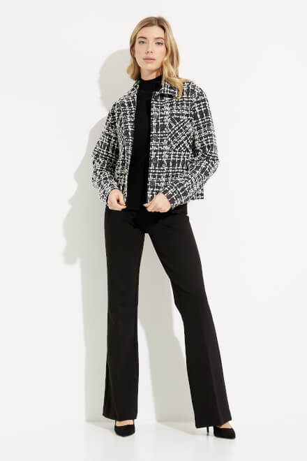 Checkered Button-Up Jacket Style 233238. Black/white. 5