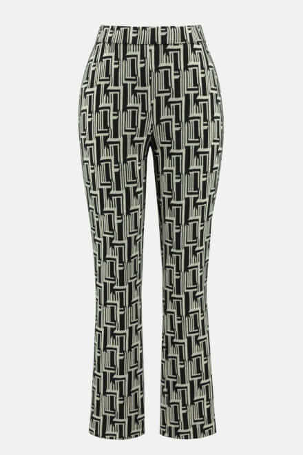 Geo Print Straight Leg Pants Style 233251. Black/beige. 6