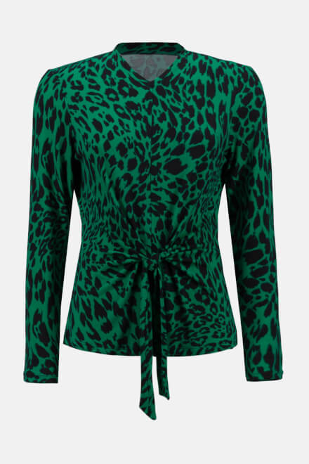 Leopard Print Tie Detail Top Style 233256. Black/green/multi. 6