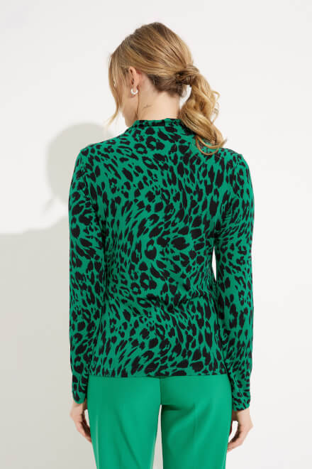 Leopard Print Tie Detail Top Style 233256. Black/green/multi. 2