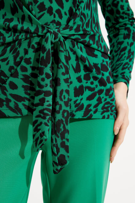 Leopard Print Tie Detail Top Style 233256. Black/green/multi. 4