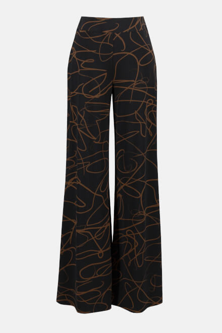 Abstract Print Wide Leg Pants Style 233269. Black/toffee. 6